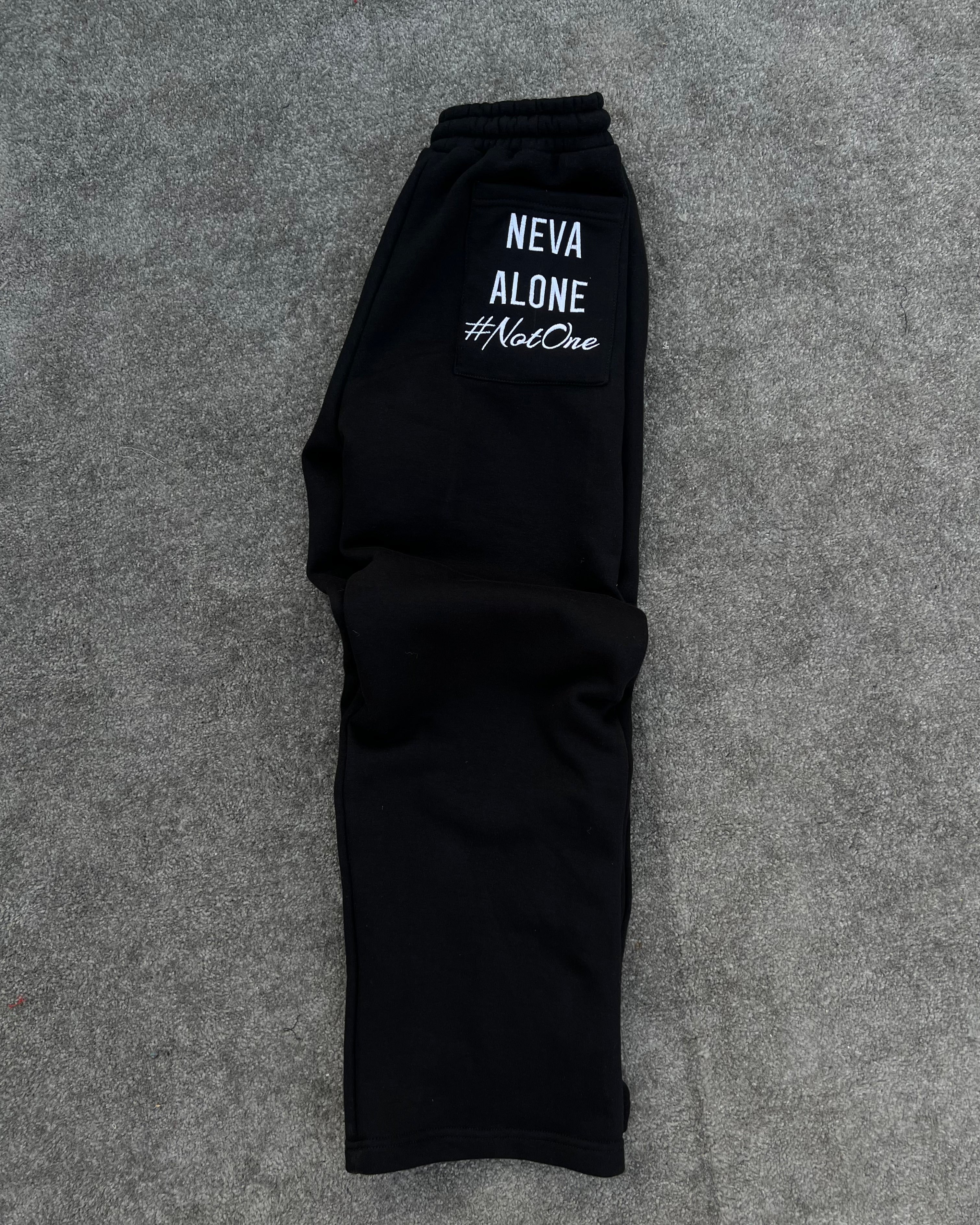 Black embroidered hoodie close product view